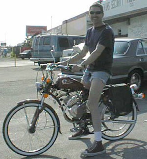 Craig in shorts on Cyclone in Compton, California