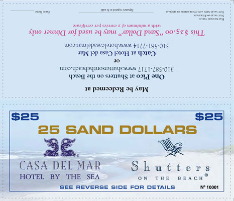 Sand Dollar Coupon